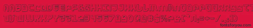 Trektrooper3D-Schriftart – Schwarze Schriften auf rotem Hintergrund