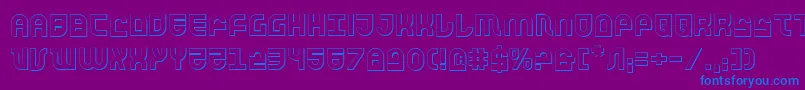 Trektrooper3D Font – Blue Fonts on Purple Background