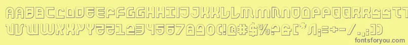Trektrooper3D Font – Gray Fonts on Yellow Background
