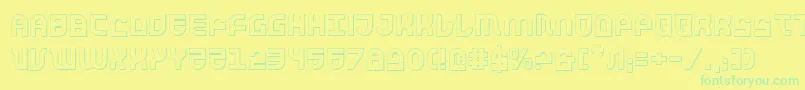 Trektrooper3D Font – Green Fonts on Yellow Background