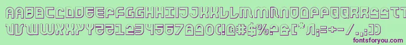 Trektrooper3D Font – Purple Fonts on Green Background