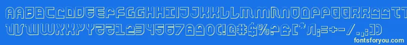 Trektrooper3D Font – Yellow Fonts on Blue Background