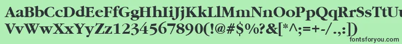 フォントCyrillicgaramondbold – 緑の背景に黒い文字