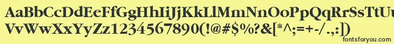 Cyrillicgaramondbold Font – Black Fonts on Yellow Background