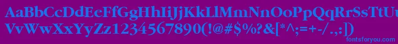 Cyrillicgaramondbold Font – Blue Fonts on Purple Background