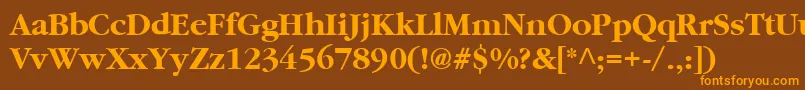 Cyrillicgaramondbold Font – Orange Fonts on Brown Background