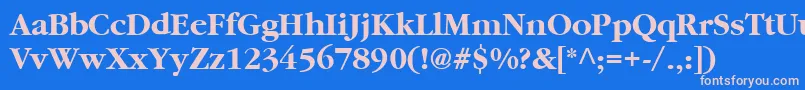 Cyrillicgaramondbold Font – Pink Fonts on Blue Background