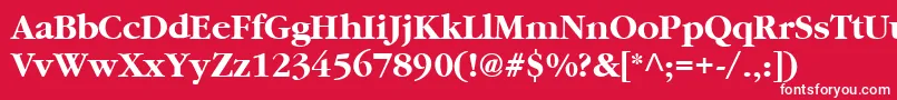 フォントCyrillicgaramondbold – 赤い背景に白い文字