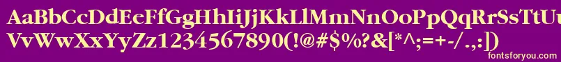 Cyrillicgaramondbold Font – Yellow Fonts on Purple Background