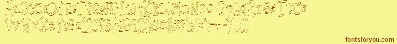 Sischu Font – Brown Fonts on Yellow Background