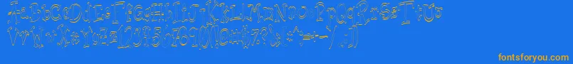 Sischu Font – Orange Fonts on Blue Background