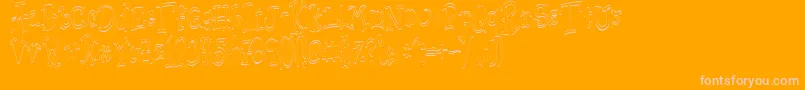 Sischu-Schriftart – Rosa Schriften auf orangefarbenem Hintergrund