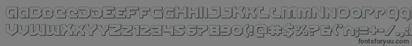 Gunnerstorm3D-Schriftart – Schwarze Schriften auf grauem Hintergrund