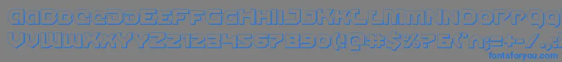 Czcionka Gunnerstorm3D – niebieskie czcionki na szarym tle