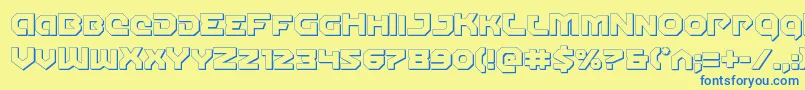 Gunnerstorm3D Font – Blue Fonts on Yellow Background