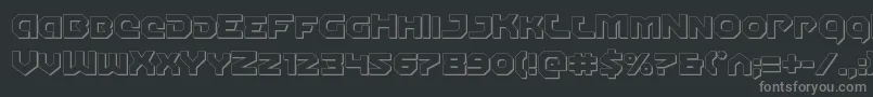 Gunnerstorm3D Font – Gray Fonts on Black Background