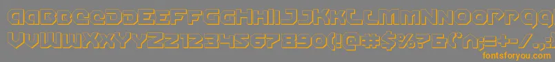 Gunnerstorm3D-Schriftart – Orangefarbene Schriften auf grauem Hintergrund