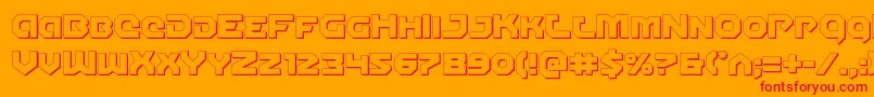 Lisätietoja Gunnerstorm3D-fontista Gunnerstorm3D-fontti – punaiset fontit oranssilla taustalla