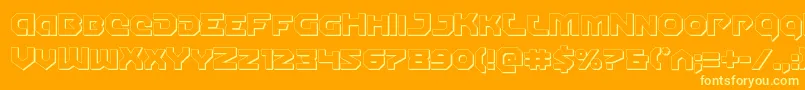 フォントGunnerstorm3D – オレンジの背景に黄色の文字