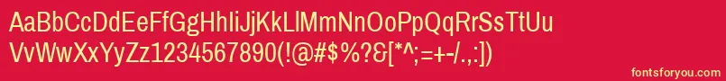 PragatinarrowRegular Font – Yellow Fonts on Red Background