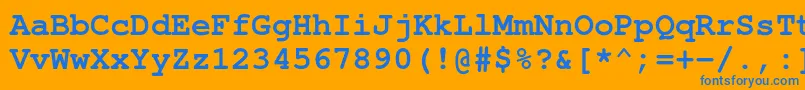 フォントNimbusmonoBold – オレンジの背景に青い文字