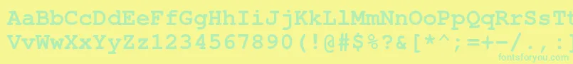 Weitere Informationen zur NimbusmonoBold-Schriftart NimbusmonoBold-Schriftart – Grüne Schriften auf gelbem Hintergrund