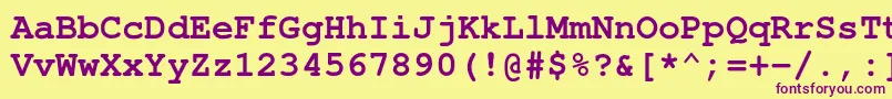 Шрифт NimbusmonoBold – фиолетовые шрифты на жёлтом фоне
