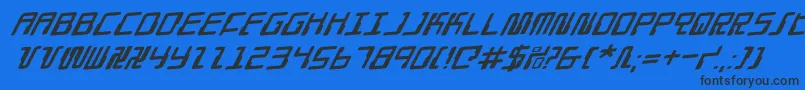 DroidLoverRotalic Font – Black Fonts on Blue Background