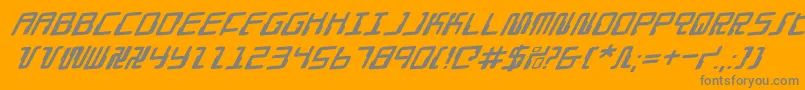 DroidLoverRotalic-Schriftart – Graue Schriften auf orangefarbenem Hintergrund