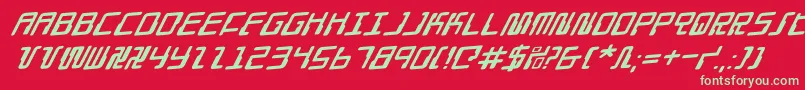 DroidLoverRotalic Font – Green Fonts on Red Background