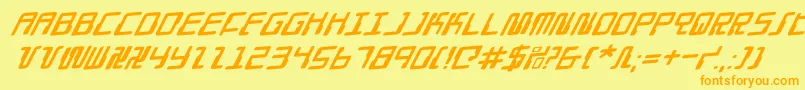 DroidLoverRotalic Font – Orange Fonts on Yellow Background