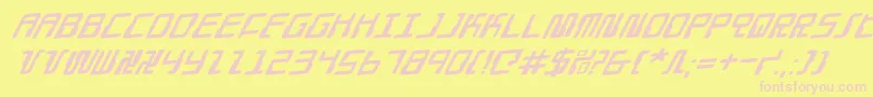 DroidLoverRotalic Font – Pink Fonts on Yellow Background