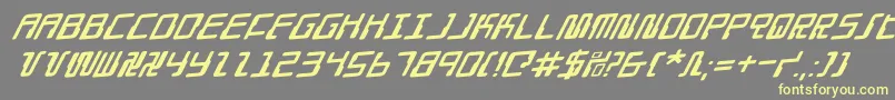 DroidLoverRotalic Font – Yellow Fonts on Gray Background