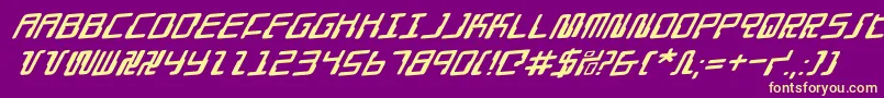 DroidLoverRotalic Font – Yellow Fonts on Purple Background