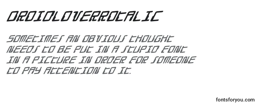 Review of the DroidLoverRotalic Font