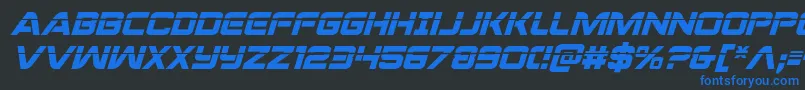 Praetorianlasital Font – Blue Fonts on Black Background