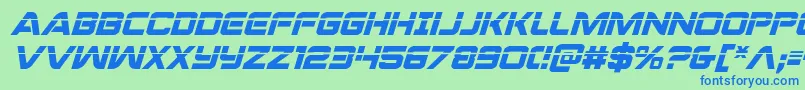 Praetorianlasital-Schriftart – Blaue Schriften auf grünem Hintergrund