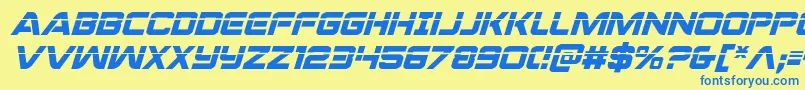 Praetorianlasital Font – Blue Fonts on Yellow Background