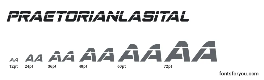 Размеры шрифта Praetorianlasital