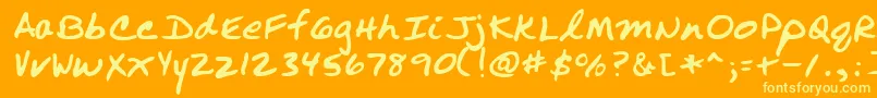 Czcionka RepRegular – żółte czcionki na pomarańczowym tle