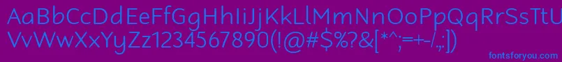 Шрифт RobagaRoundedLight – синие шрифты на фиолетовом фоне