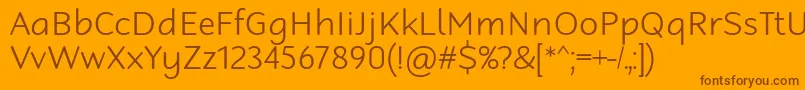 RobagaRoundedLight Font – Brown Fonts on Orange Background