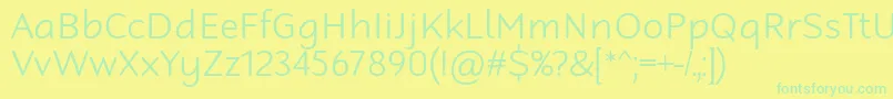 フォントRobagaRoundedLight – 黄色い背景に緑の文字