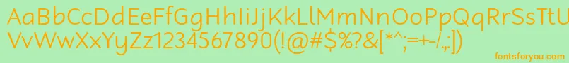 RobagaRoundedLight Font – Orange Fonts on Green Background