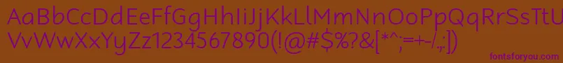 RobagaRoundedLight-fontti – violetit fontit ruskealla taustalla