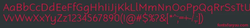 RobagaRoundedLight Font – Red Fonts on Black Background