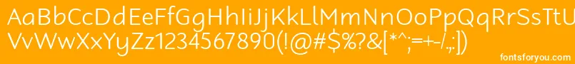RobagaRoundedLight-Schriftart – Weiße Schriften auf orangefarbenem Hintergrund
