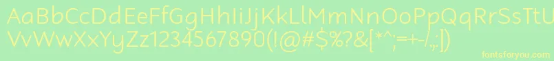 RobagaRoundedLight Font – Yellow Fonts on Green Background