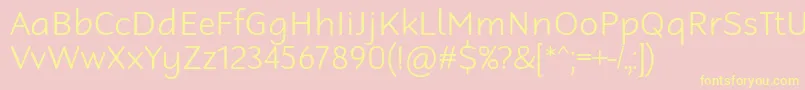 Fonte RobagaRoundedLight – fontes amarelas em um fundo rosa