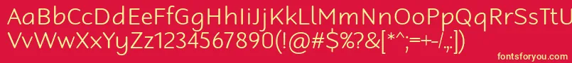 RobagaRoundedLight Font – Yellow Fonts on Red Background